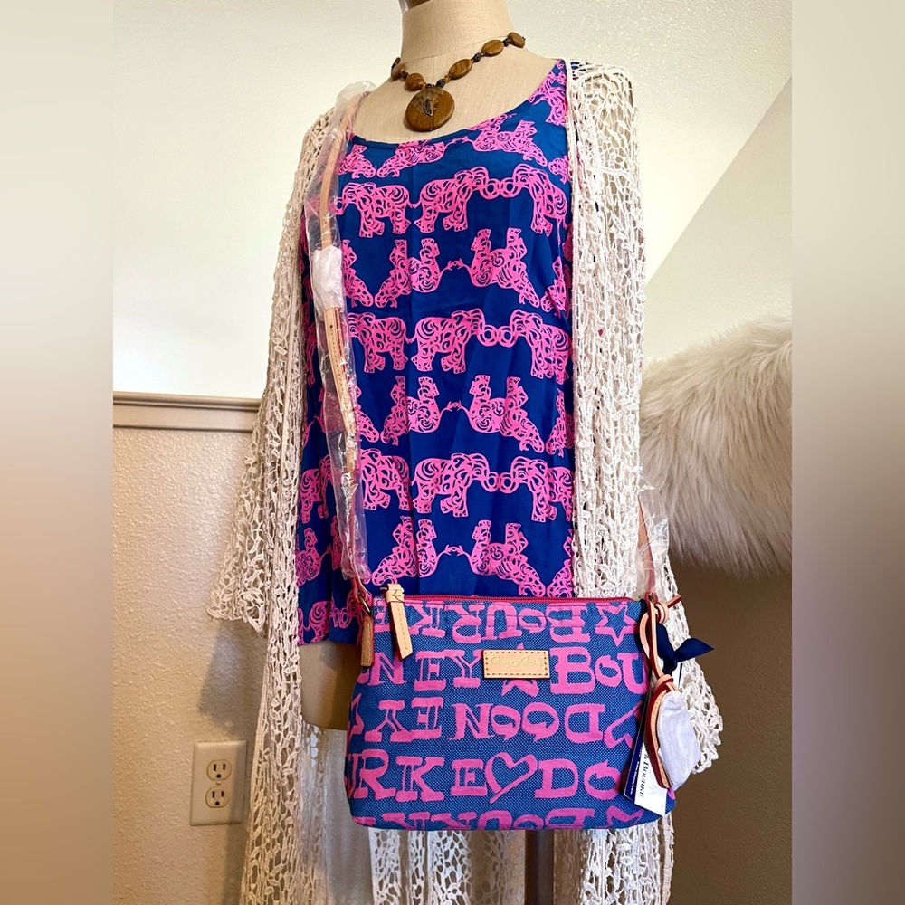 Like NEW!! S Stylish Pink Elephant and Blue Zipper Top